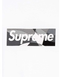 weißes bedrucktes T-Shirt mit einem Rundhalsausschnitt von Supreme