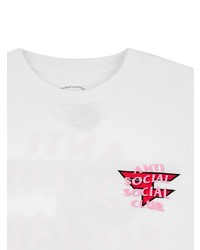 weißes bedrucktes T-Shirt mit einem Rundhalsausschnitt von Anti Social Social Club