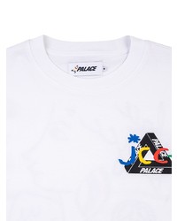 weißes bedrucktes T-Shirt mit einem Rundhalsausschnitt von Palace