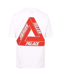 weißes bedrucktes T-Shirt mit einem Rundhalsausschnitt von Palace