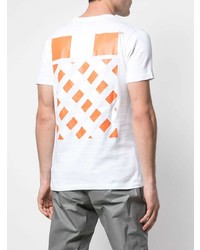 weißes bedrucktes T-Shirt mit einem Rundhalsausschnitt von Off-White