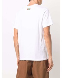 weißes bedrucktes T-Shirt mit einem Rundhalsausschnitt von Coach