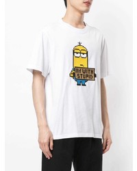 weißes bedrucktes T-Shirt mit einem Rundhalsausschnitt von Mostly Heard Rarely Seen 8-Bit