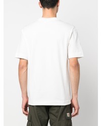 weißes bedrucktes T-Shirt mit einem Rundhalsausschnitt von Lacoste