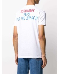 weißes bedrucktes T-Shirt mit einem Rundhalsausschnitt von DSQUARED2