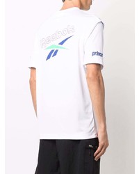 weißes bedrucktes T-Shirt mit einem Rundhalsausschnitt von Reebok