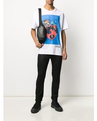 weißes bedrucktes T-Shirt mit einem Rundhalsausschnitt von VERSACE JEANS COUTURE