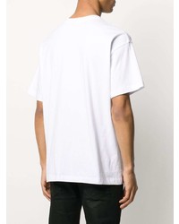 weißes bedrucktes T-Shirt mit einem Rundhalsausschnitt von VERSACE JEANS COUTURE