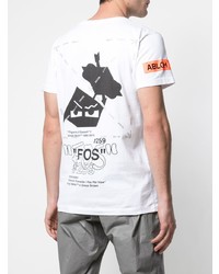 weißes bedrucktes T-Shirt mit einem Rundhalsausschnitt von Off-White