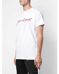 weißes bedrucktes T-Shirt mit einem Rundhalsausschnitt von Off-White