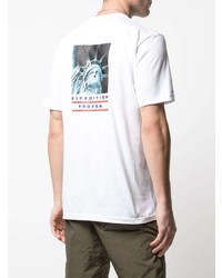 weißes bedrucktes T-Shirt mit einem Rundhalsausschnitt von Supreme