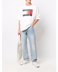 weißes bedrucktes T-Shirt mit einem Rundhalsausschnitt von Tommy Hilfiger