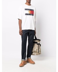 weißes bedrucktes T-Shirt mit einem Rundhalsausschnitt von Tommy Hilfiger