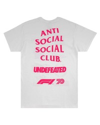 weißes bedrucktes T-Shirt mit einem Rundhalsausschnitt von Anti Social Social Club