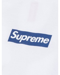 weißes bedrucktes T-Shirt mit einem Rundhalsausschnitt von Supreme