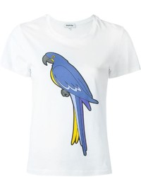 weißes bedrucktes T-Shirt mit einem Rundhalsausschnitt von Yazbukey