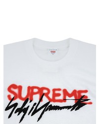 weißes bedrucktes T-Shirt mit einem Rundhalsausschnitt von Supreme