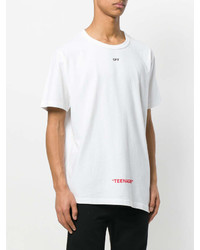 weißes bedrucktes T-Shirt mit einem Rundhalsausschnitt von Off-White