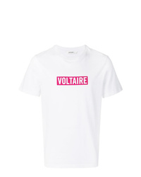 weißes bedrucktes T-Shirt mit einem Rundhalsausschnitt von Zadig & Voltaire