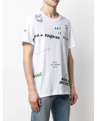 weißes bedrucktes T-Shirt mit einem Rundhalsausschnitt von Zadig & Voltaire