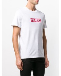 weißes bedrucktes T-Shirt mit einem Rundhalsausschnitt von Zadig & Voltaire