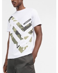 weißes bedrucktes T-Shirt mit einem Rundhalsausschnitt von Missoni