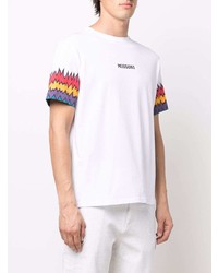 weißes bedrucktes T-Shirt mit einem Rundhalsausschnitt von Missoni