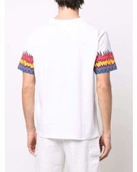 weißes bedrucktes T-Shirt mit einem Rundhalsausschnitt von Missoni