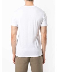 weißes bedrucktes T-Shirt mit einem V-Ausschnitt von Armani Exchange