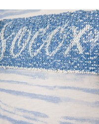 weißes bedrucktes T-Shirt mit einem V-Ausschnitt von SOCCX
