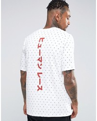 weißes bedrucktes T-shirt von adidas