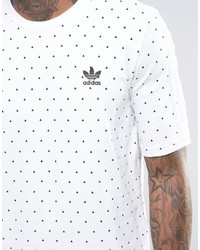 weißes bedrucktes T-shirt von adidas