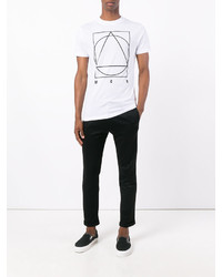 weißes bedrucktes T-shirt von McQ