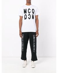 weißes bedrucktes T-shirt von McQ