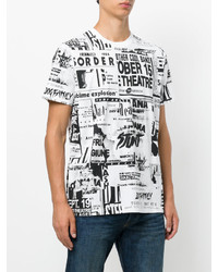 weißes bedrucktes T-shirt von Diesel