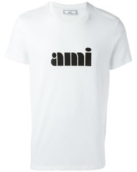 weißes bedrucktes T-shirt von AMI Alexandre Mattiussi