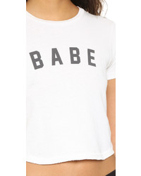 weißes bedrucktes T-shirt von Amo