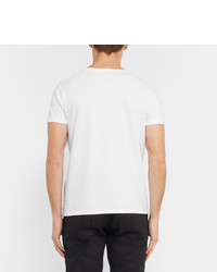 weißes bedrucktes T-shirt von Saint Laurent