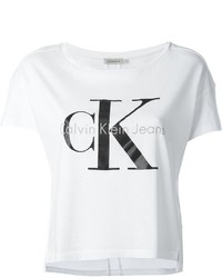 weißes bedrucktes T-shirt von Calvin Klein Jeans