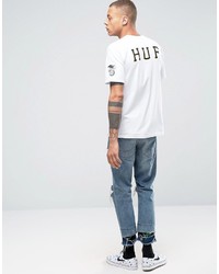 weißes bedrucktes T-shirt von HUF