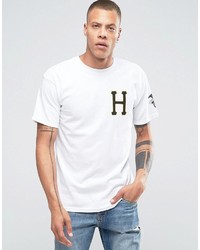 weißes bedrucktes T-shirt von HUF