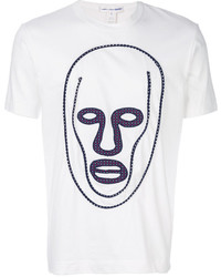 weißes bedrucktes T-shirt von Comme des Garcons