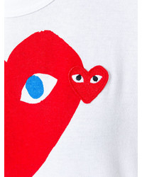 weißes bedrucktes T-shirt von Comme des Garcons