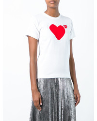 weißes bedrucktes T-shirt von Comme des Garcons