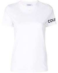 weißes bedrucktes T-shirt von Courreges