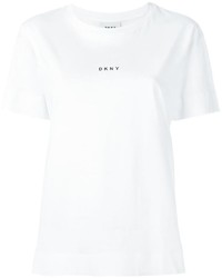 weißes bedrucktes T-shirt von DKNY