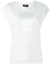 weißes bedrucktes T-shirt von Emporio Armani
