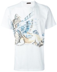 weißes bedrucktes T-shirt von Etro