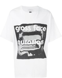 weißes bedrucktes T-shirt von Facetasm