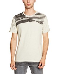 weißes bedrucktes T-shirt von GUESS